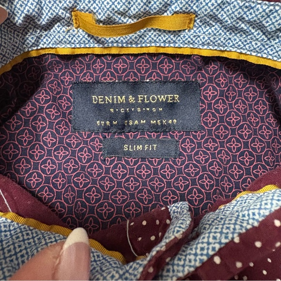 Denim & Flower Maroon Dot Button Down Shirt - Picture 4 of 4
